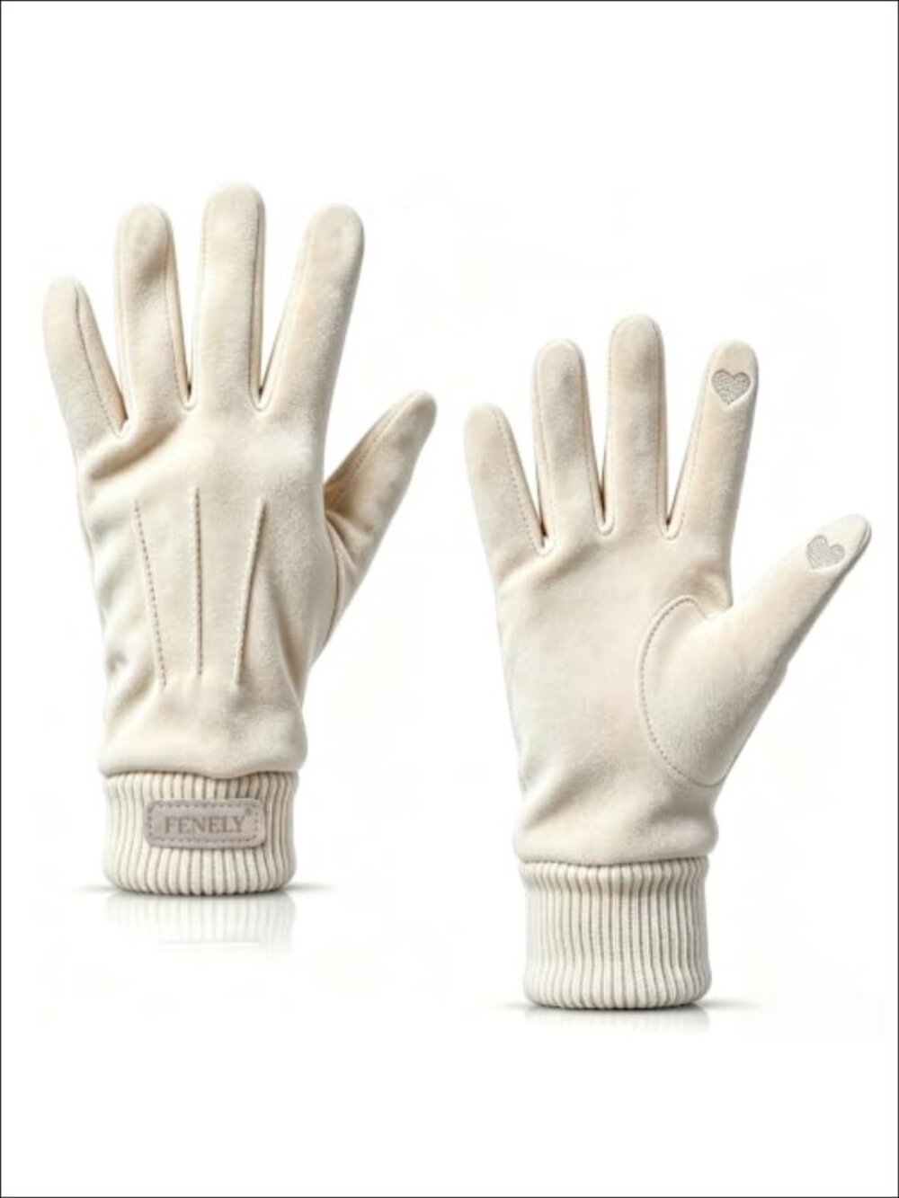 Women's Suede Winter Gloves Touchscreen Fleece Lined Warm Cold Weather
